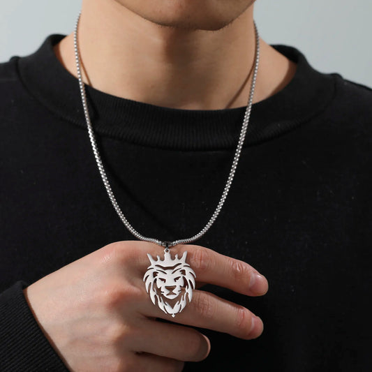 Lion With King Crown Necklaces