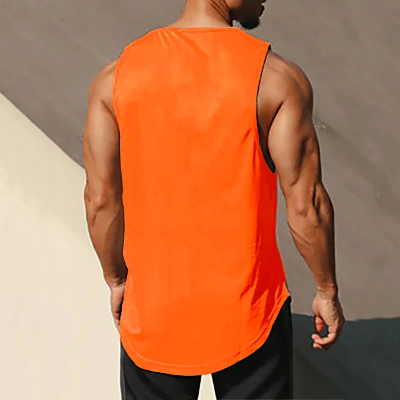Summer Mesh Quick Dry Gym Fitness Tank Tops Men's Casual Moisture Wicking Bodybuilding Sleeveless Shirt Workout Muscle Vests