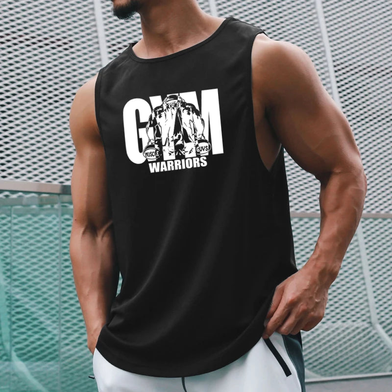 Summer Mesh Quick Dry Gym Fitness Tank Tops Men's Casual Moisture Wicking Bodybuilding Sleeveless Shirt Workout Muscle Vests